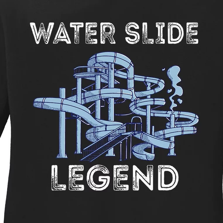 Water Slide Legend Aqua Park Swimming Water Slide Lover Ladies Long Sleeve Shirt