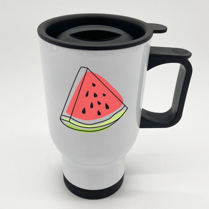 Watermelon Summer Melon Watermelon Without Sunglasses Front & Back Stainless Steel Travel Mug