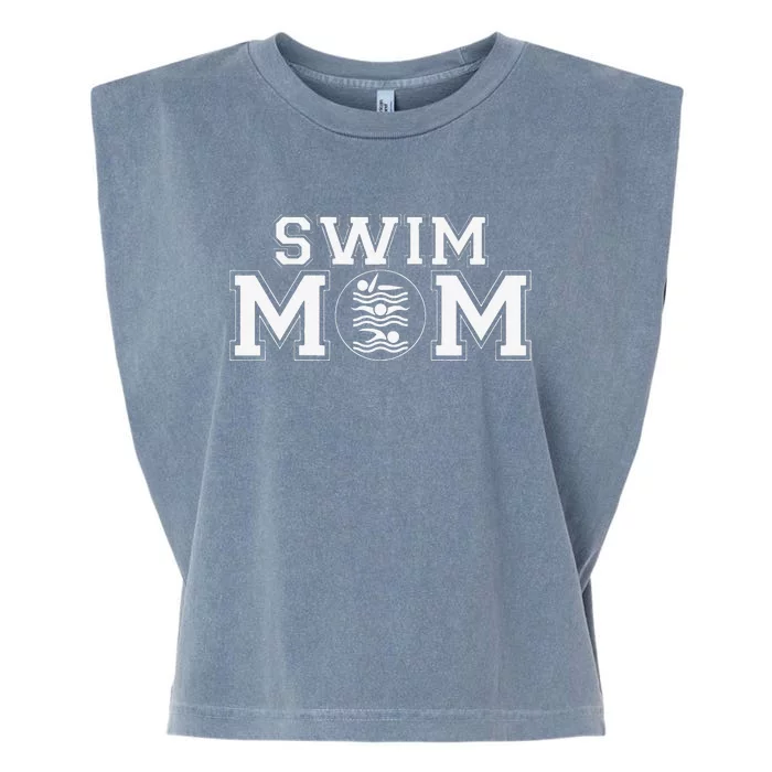 Womens Swim Mom Meet Day Mother's Swimming Gift Garment-Dyed Women's Muscle Tee