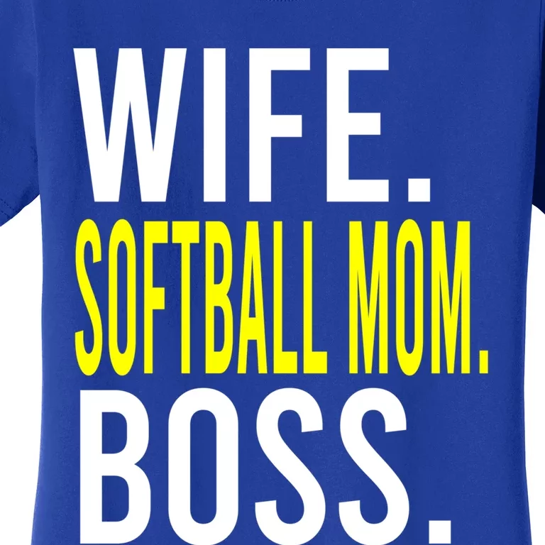 Wife Softball Mom Boss Softball Sports Meaningful Gift Women's T-Shirt