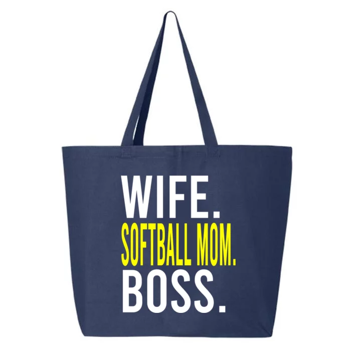 Wife Softball Mom Boss Softball Sports Meaningful Gift 25L Jumbo Tote