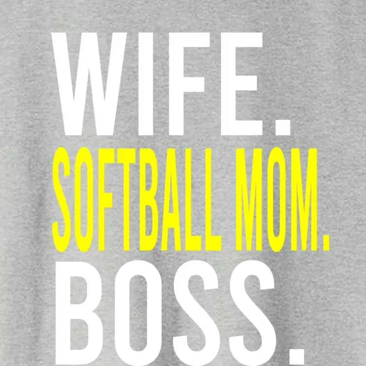 Wife Softball Mom Boss Softball Sports Meaningful Gift Women's Crop Top Tee