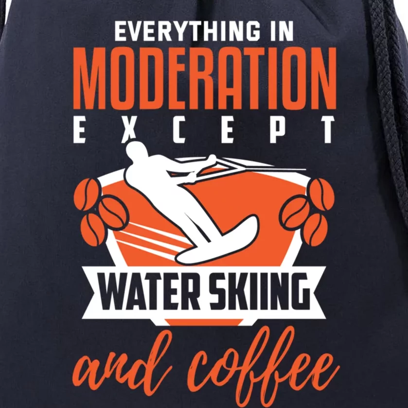 Water Ski Meaningful Gift Funny Coffee Lover Water Skiing Gift Drawstring Bag