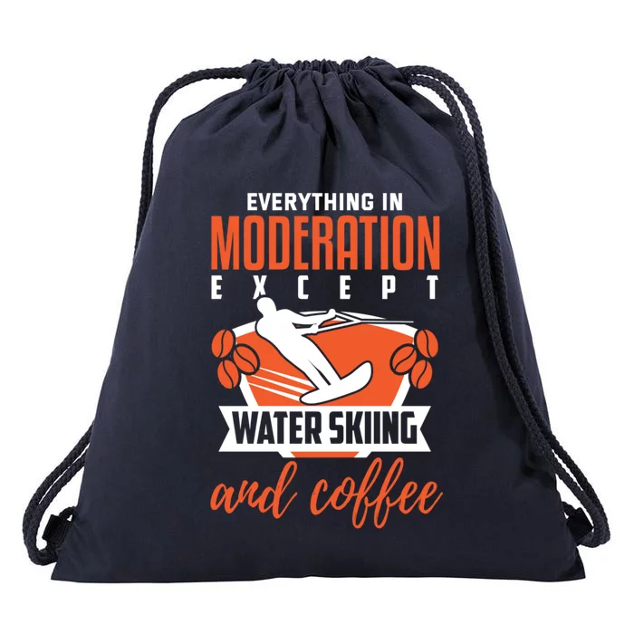 Water Ski Meaningful Gift Funny Coffee Lover Water Skiing Gift Drawstring Bag