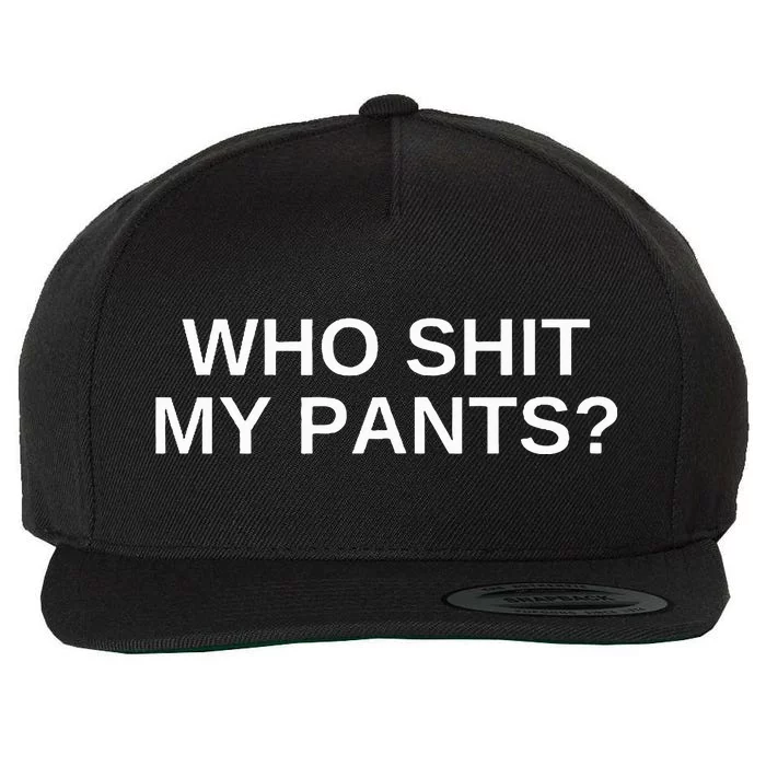 Who Shit My Pants Funny Offensive Dark Humor College Novelty Wool Snapback Cap