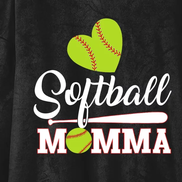 Wo Softball Momma Catcher Pitcher Mothers Day Mom V-Neck Hooded Wearable Blanket