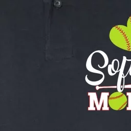 Wo Softball Momma Catcher Pitcher Mothers Day Mom V-Neck Softstyle Adult Sport Polo