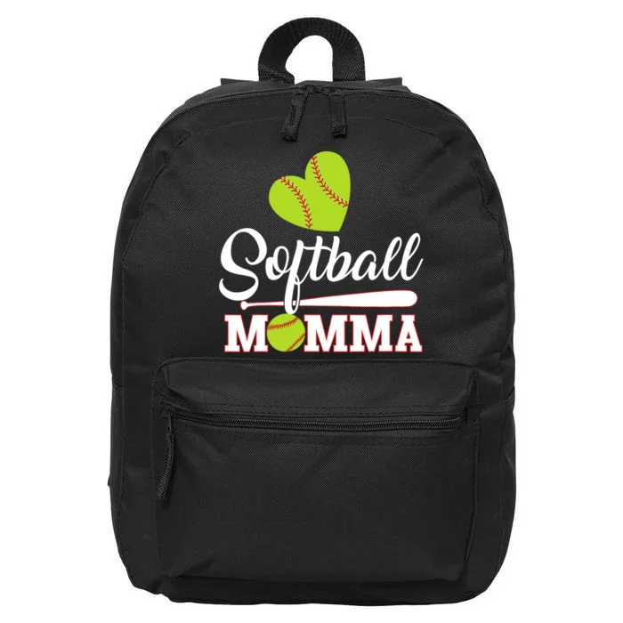 Wo Softball Momma Catcher Pitcher Mothers Day Mom V-Neck 16 in Basic Backpack