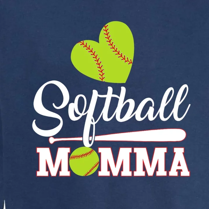 Wo Softball Momma Catcher Pitcher Mothers Day Mom V-Neck Garment-Dyed Sweatshirt