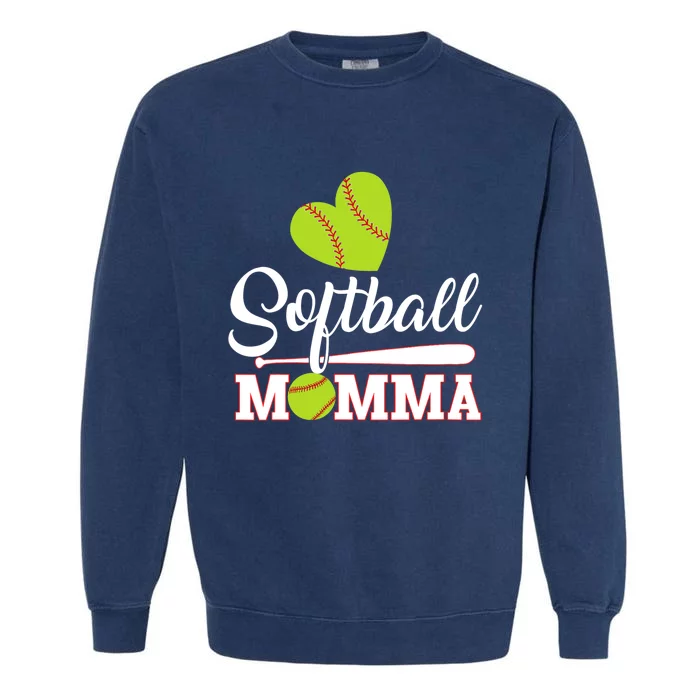 Wo Softball Momma Catcher Pitcher Mothers Day Mom V-Neck Garment-Dyed Sweatshirt