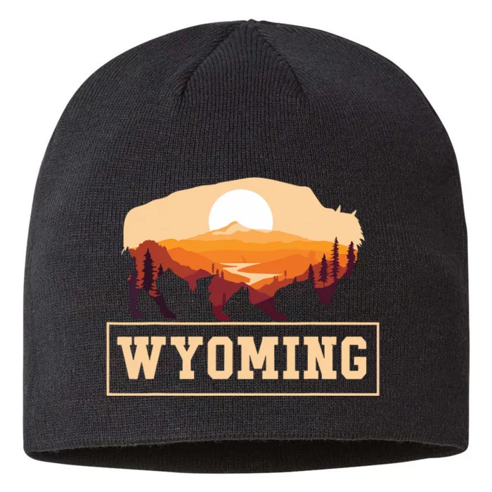 Wyoming State Map Wyomingites Usa America United States 8 1/2in Sustainable Knit Beanie