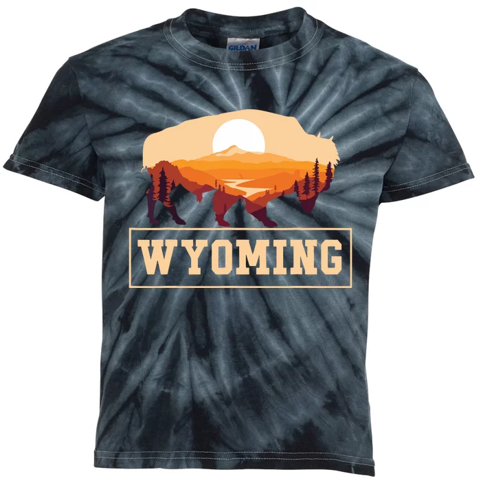 Wyoming State Map Wyomingites Usa America United States Kids Tie-Dye T-Shirt