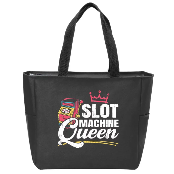 Wo Slot Machine Queen Casino Gambling Roulette Games Gambler Zip Tote Bag