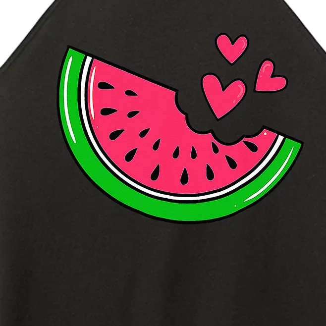 Watermelon Slice Melon Hearts Lovers Eating Fruit Summer Women’s Perfect Tri Rocker Tank