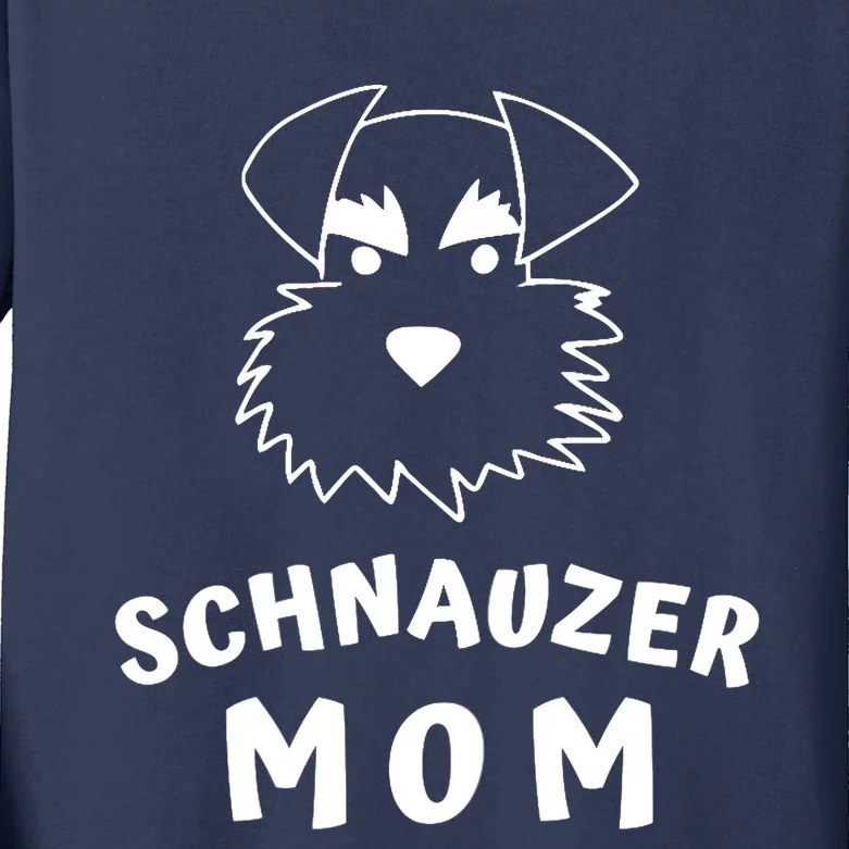 Wo Schnauzer Mom Wos Schnauzer Dog Lover Design Kids Long Sleeve Shirt