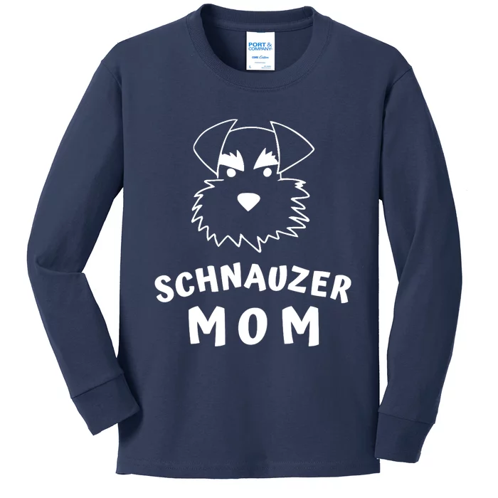 Wo Schnauzer Mom Wos Schnauzer Dog Lover Design Kids Long Sleeve Shirt