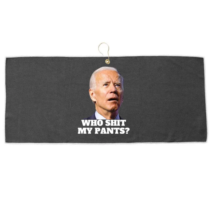 Who Shit My PantS Funny Anti Joe Biden Large Microfiber Waffle Golf Towel