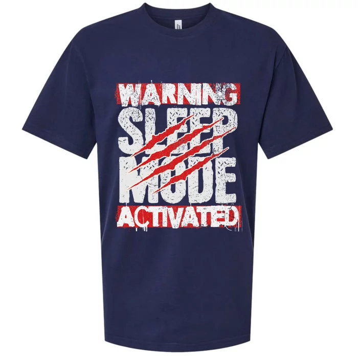 Warning Sleep Mode Activated Nap Like A Pro Stylish Sueded Cloud Jersey T-Shirt