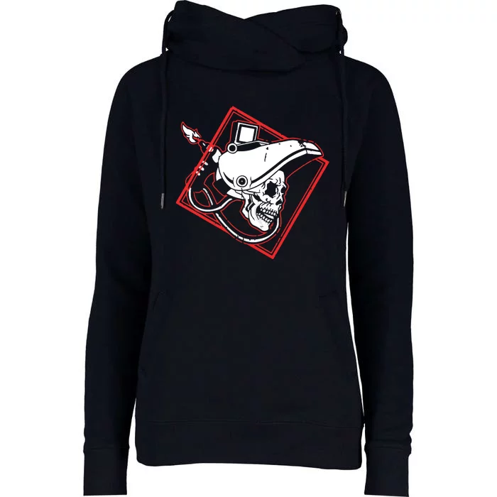 Welder Skull Mig Welding Funny Welding Womens Funnel Neck Pullover Hood