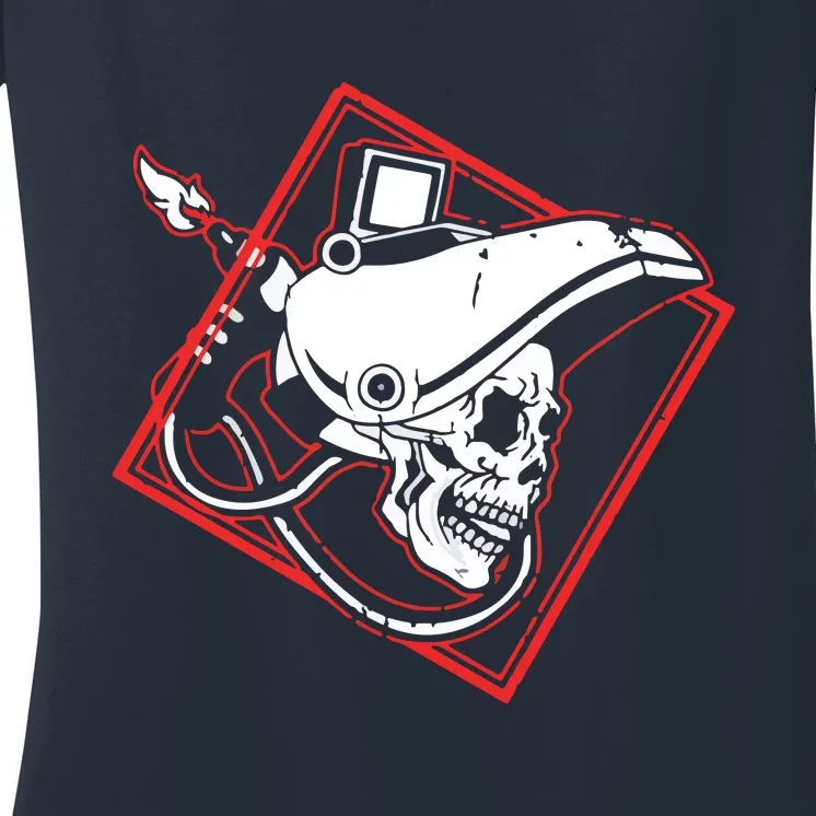 Welder Skull Mig Welding Funny Welding Women's V-Neck T-Shirt