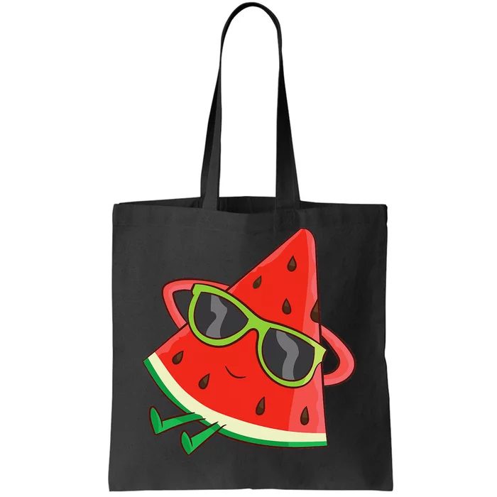 Watermelon Summer Melon With Sunglasses Funny Watermelon Tote Bag