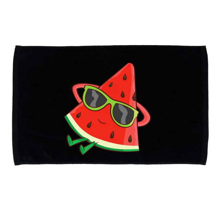 Watermelon Summer Melon With Sunglasses Funny Watermelon Microfiber Hand Towel