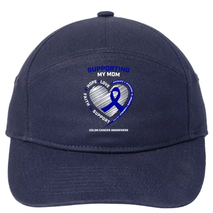 Wo Support Mom Colon Cancer Awareness Products Gift 7-Panel Snapback Hat