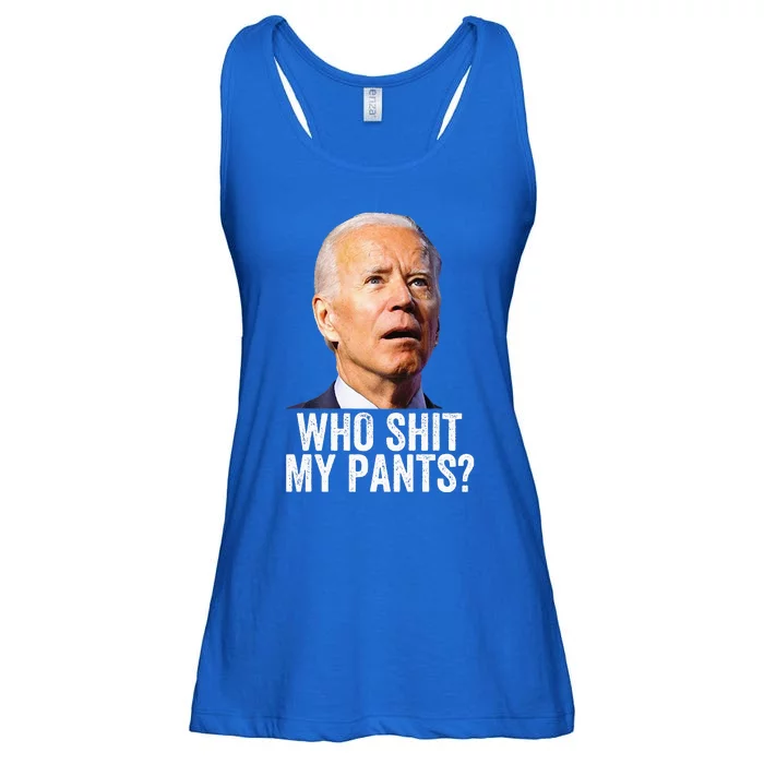 Who Shit My Pants Anti Joe Biden Tee Funny Conservative Ladies Essential Flowy Tank