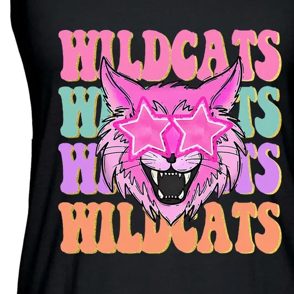 Wildcats School Mascot Sport Mom Wildcats Ladies Essential Flowy Tank