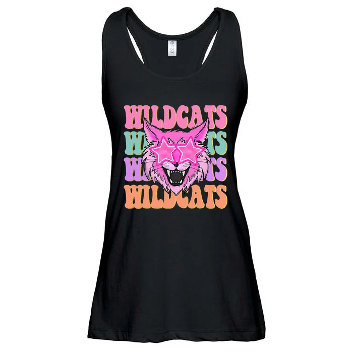 Wildcats School Mascot Sport Mom Wildcats Ladies Essential Flowy Tank