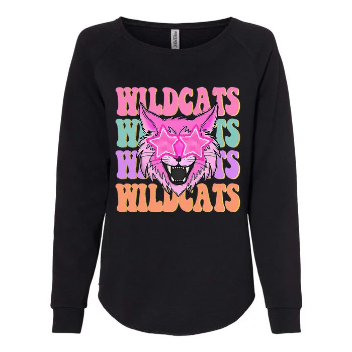 Wildcats School Mascot Sport Mom Wildcats Womens California Wash Sweatshirt