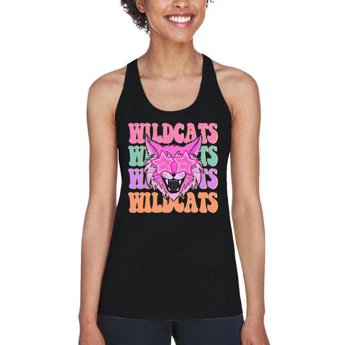 Wildcats School Mascot Sport Mom Wildcats Women's Racerback Tank