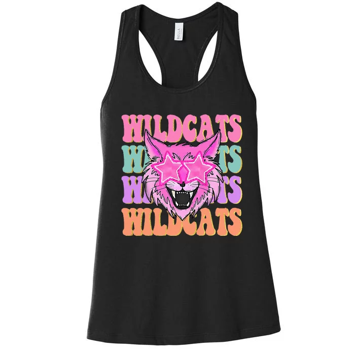 Wildcats School Mascot Sport Mom Wildcats Women's Racerback Tank