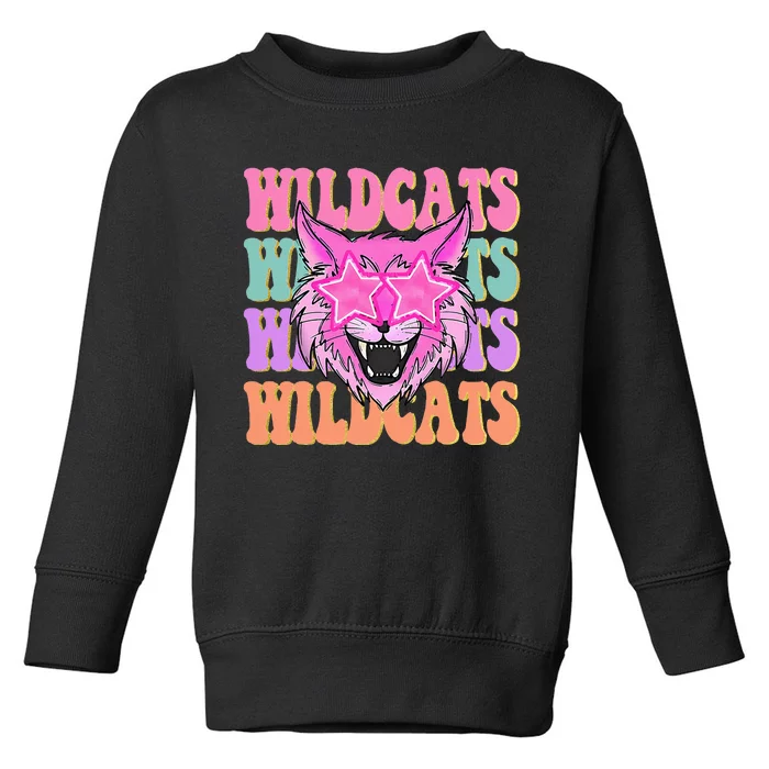 Wildcats School Mascot Sport Mom Wildcats Toddler Sweatshirt