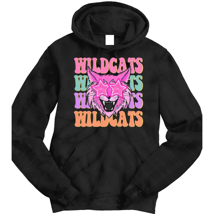 Wildcats School Mascot Sport Mom Wildcats Tie Dye Hoodie