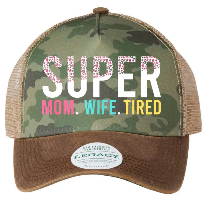 Womens Super Mom Super Wife Super Tired Mommy Legacy Tie Dye Trucker Hat