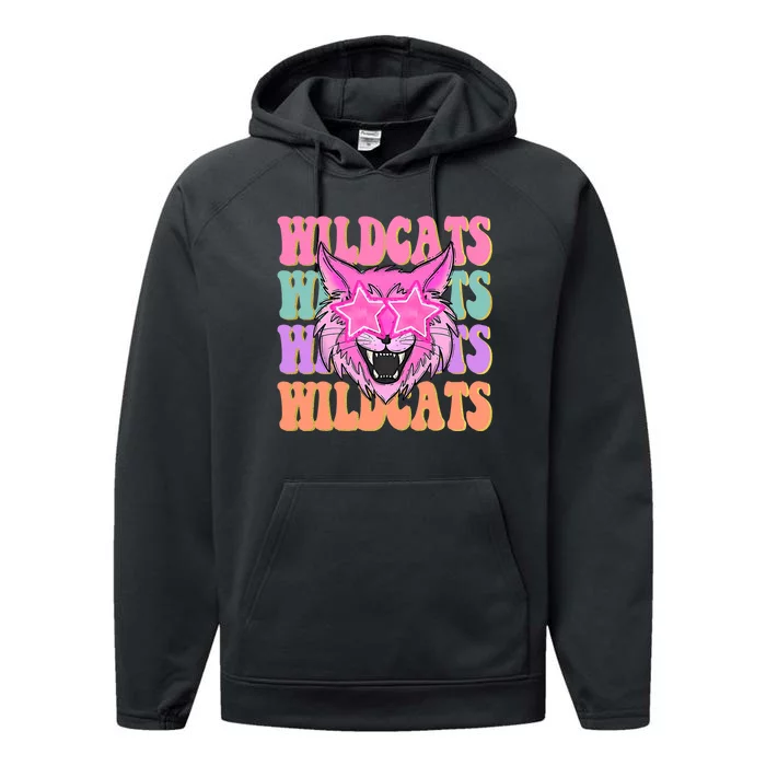 Wildcats School Mascot Performance Fleece Hoodie