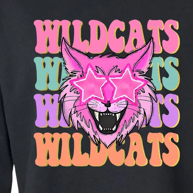 Wildcats School Mascot Cropped Pullover Crew