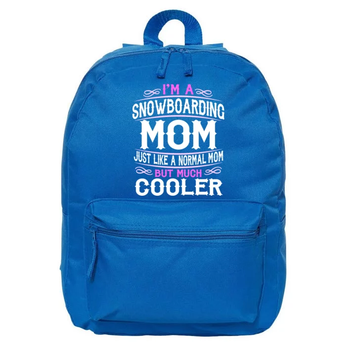 Wo Snowboarding Mom Cute Sporting Mom Gift 16 in Basic Backpack