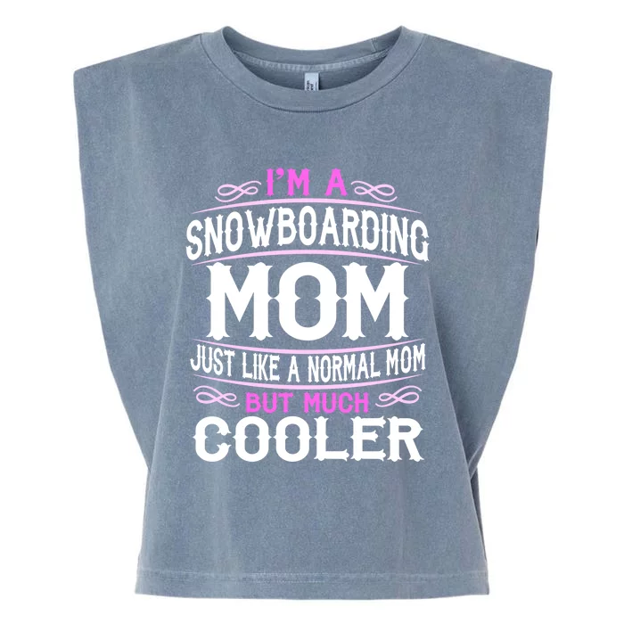 Wo Snowboarding Mom Cute Sporting Mom Gift Garment-Dyed Women's Muscle Tee