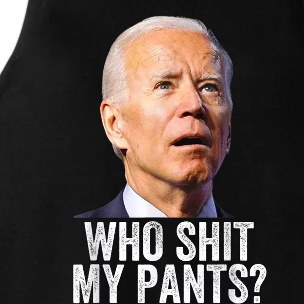 Who Shit My Pants Anti Joe Biden Tee Funny Conservative Ladies Tri-Blend Wicking Tank