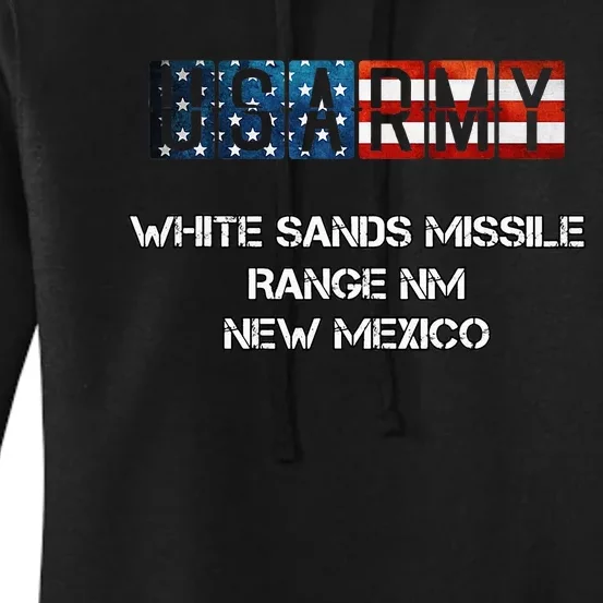 White Sands Missile Range Us Flag Army Women's Pullover Hoodie