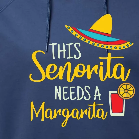 Womens Senorita Margarita Mexican Fiesta Funny Cinco De Mayo Performance Fleece Hoodie