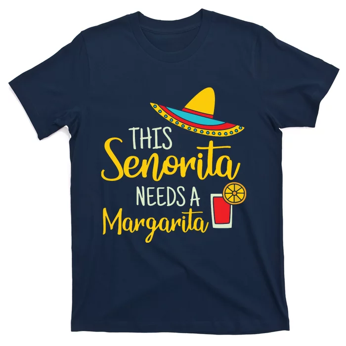 Womens Senorita Margarita Mexican Fiesta Funny Cinco De Mayo T-Shirt