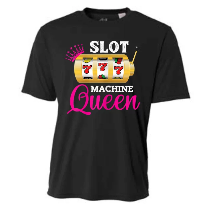 Womens Slot Machine Queen Funny Casino Gambling Cooling Performance Crew T-Shirt