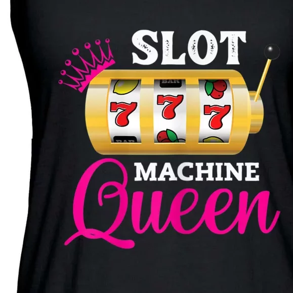 Womens Slot Machine Queen Funny Casino Gambling Ladies Essential Flowy Tank