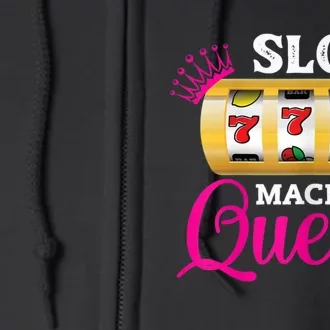 Womens Slot Machine Queen Funny Casino Gambling Full Zip Hoodie