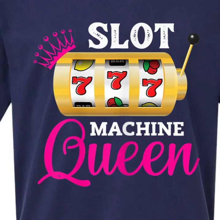 Womens Slot Machine Queen Funny Casino Gambling Sueded Cloud Jersey T-Shirt