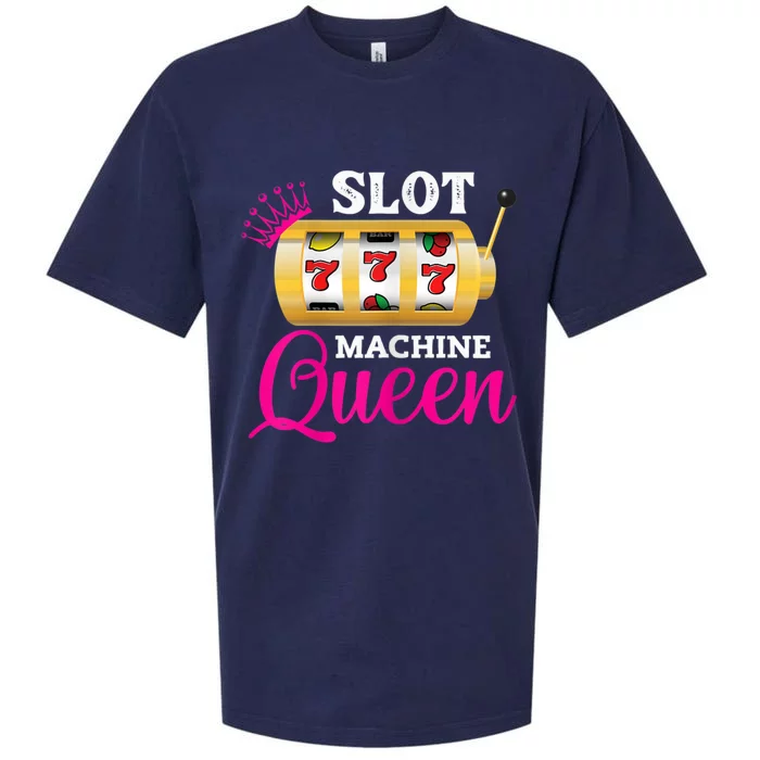 Womens Slot Machine Queen Funny Casino Gambling Sueded Cloud Jersey T-Shirt