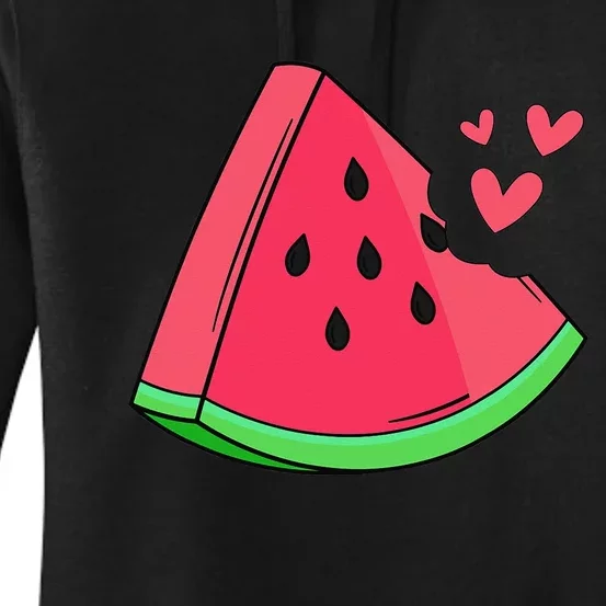 Watermelon Slice Melon Summer Vacation Season Fruit Lovers Women's Pullover Hoodie